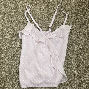 Elegant Lavender Crossover Ruffle Top